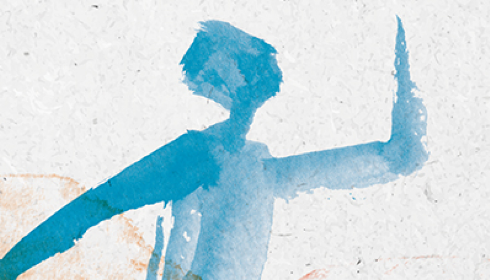 Silhouette d'un homme qui court