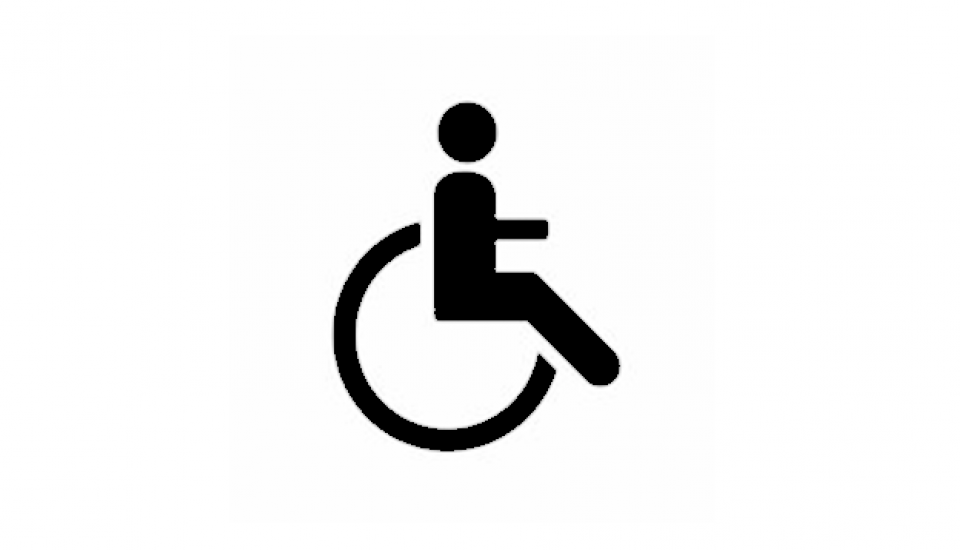 Pictogramme personne en fauteuil roulant